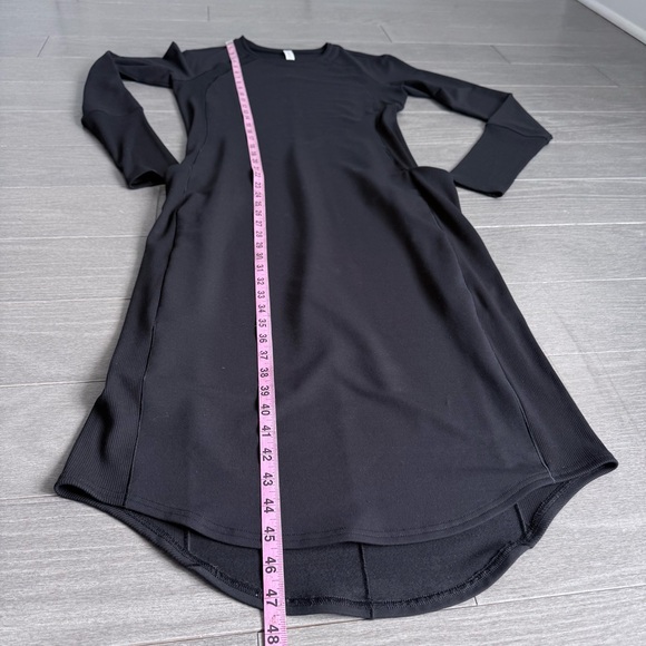 Lululemon Om and On Dress Black L Long Sleeve Midi Sheath Thumbholes Pockets - Picture 16 of 16